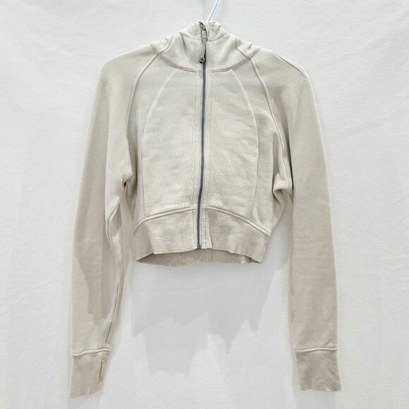 lululemon Bone Scuba Full-Zip Cropped Hoodie size 6 - Picture 6 of 14